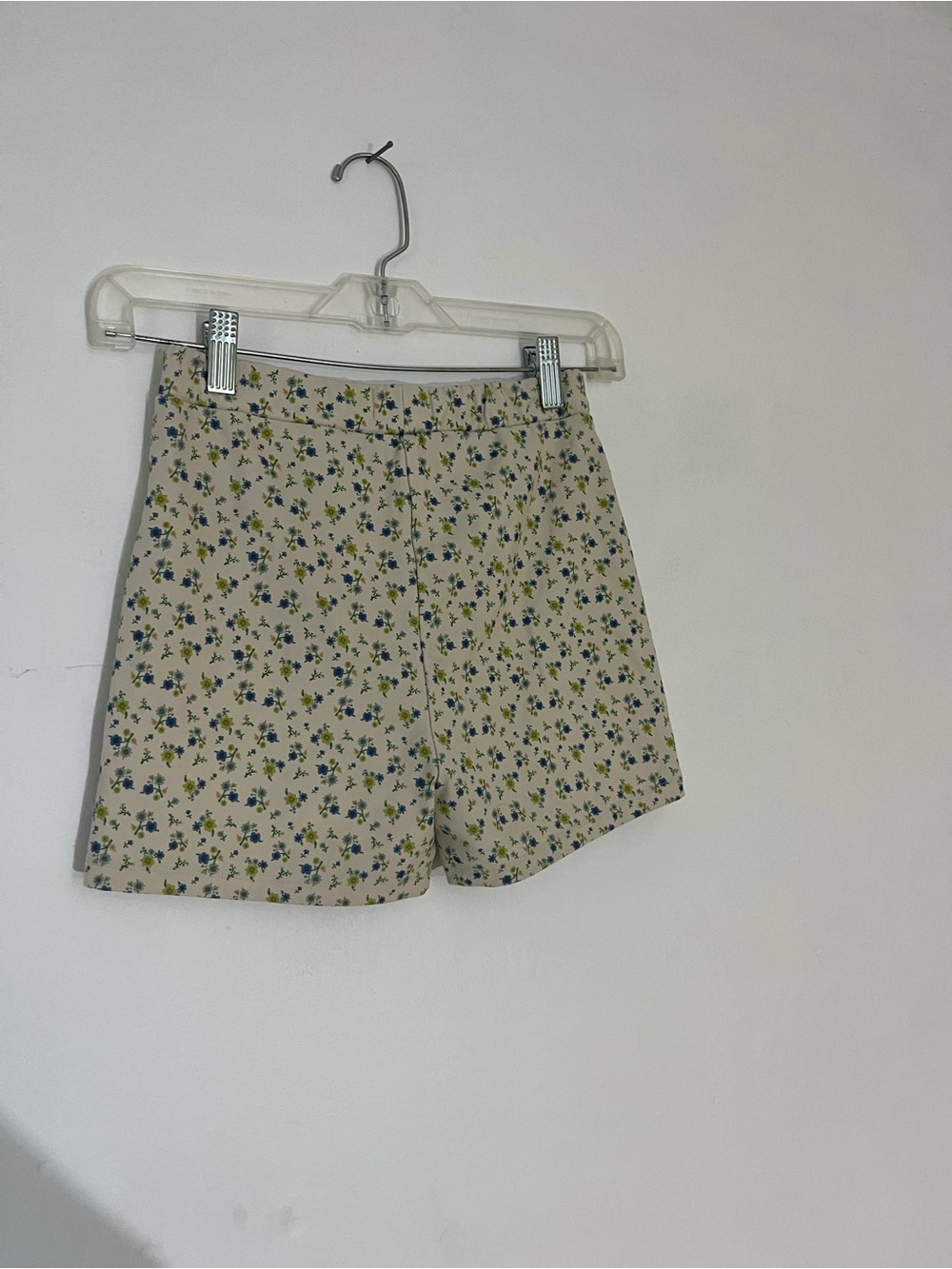 Floral Cream High-Rise Athletic Shorts